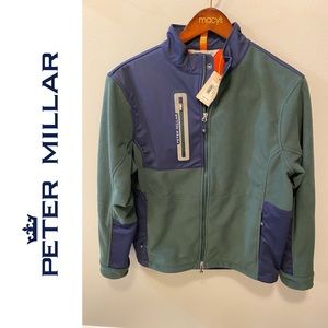 NWT Mens Peter Millar Thermal Block Micro Fleece Sz. Med. - Navy/Green